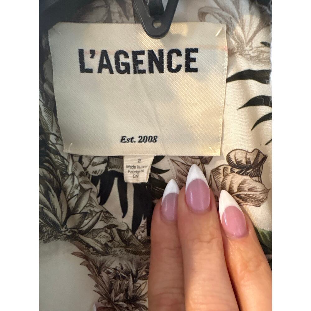 L'agence Chamberlain Blazer Single Button Safari Ecru Sparkle Cream 2 - Picture 12 of 16